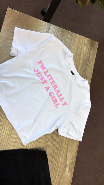 I’m literally just a girl crop top