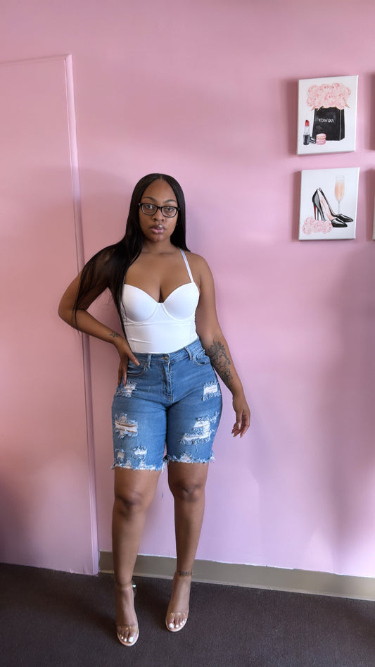 Capri Denim Shorts