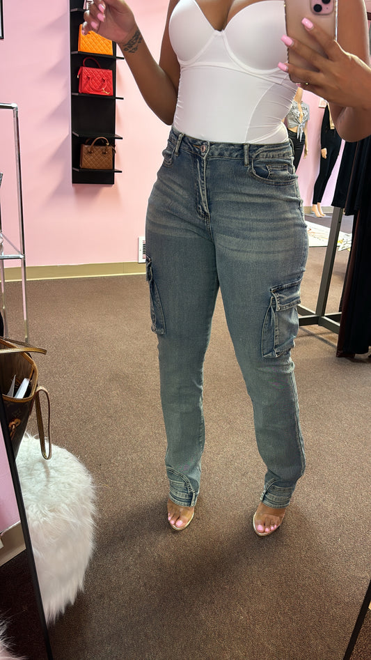 Denim Cuffed Jeans