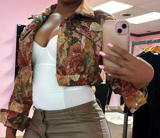 Flower Jean Jacket