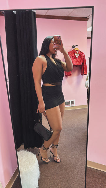 Pressure mini skirt  set